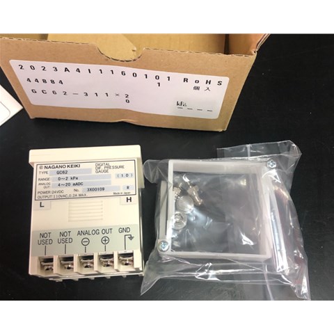 长野计器NAGANOKEIKI数显微差压表    GC63-211-N9 0~100Pa    GC63-311-69 0～25Pa