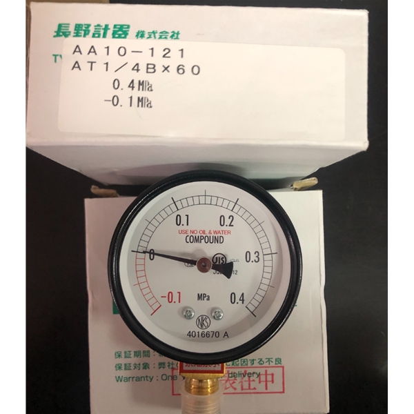 长野NKS压力表AA10-121-2000300XXXJ1(-0.1~0.4MPA)