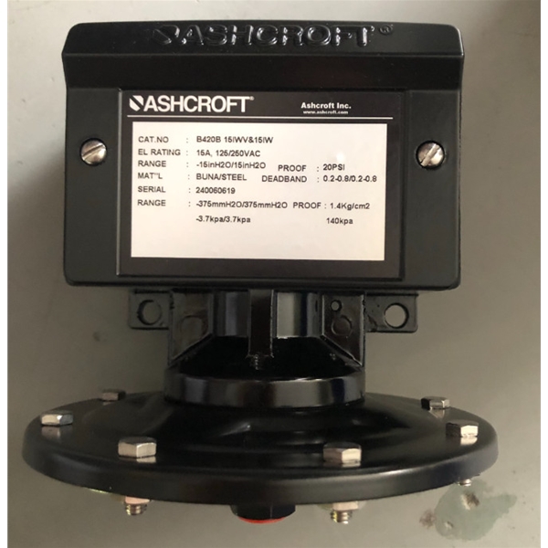 Ashcroft雅斯科压力开关B424S XFSB420B 15IWV&15IW