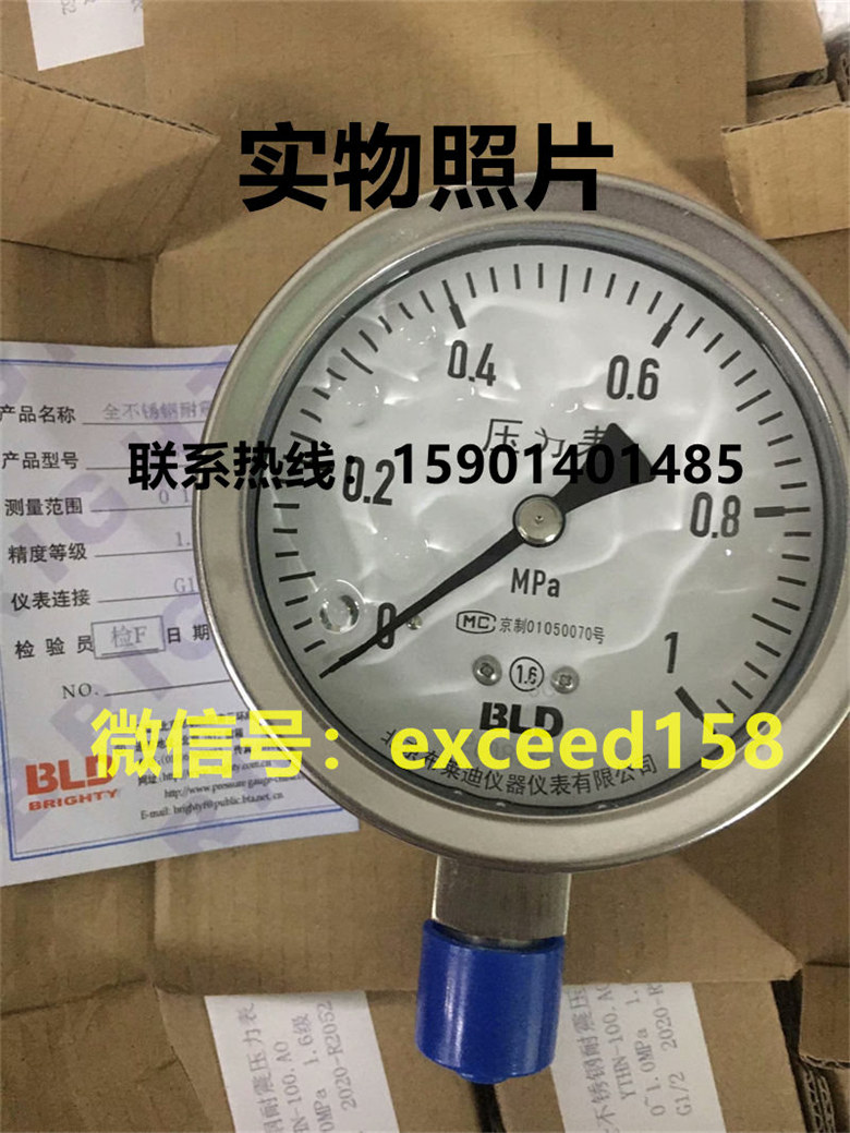 布莱迪BLD压力表YTHN-100.A0  0-1MPA