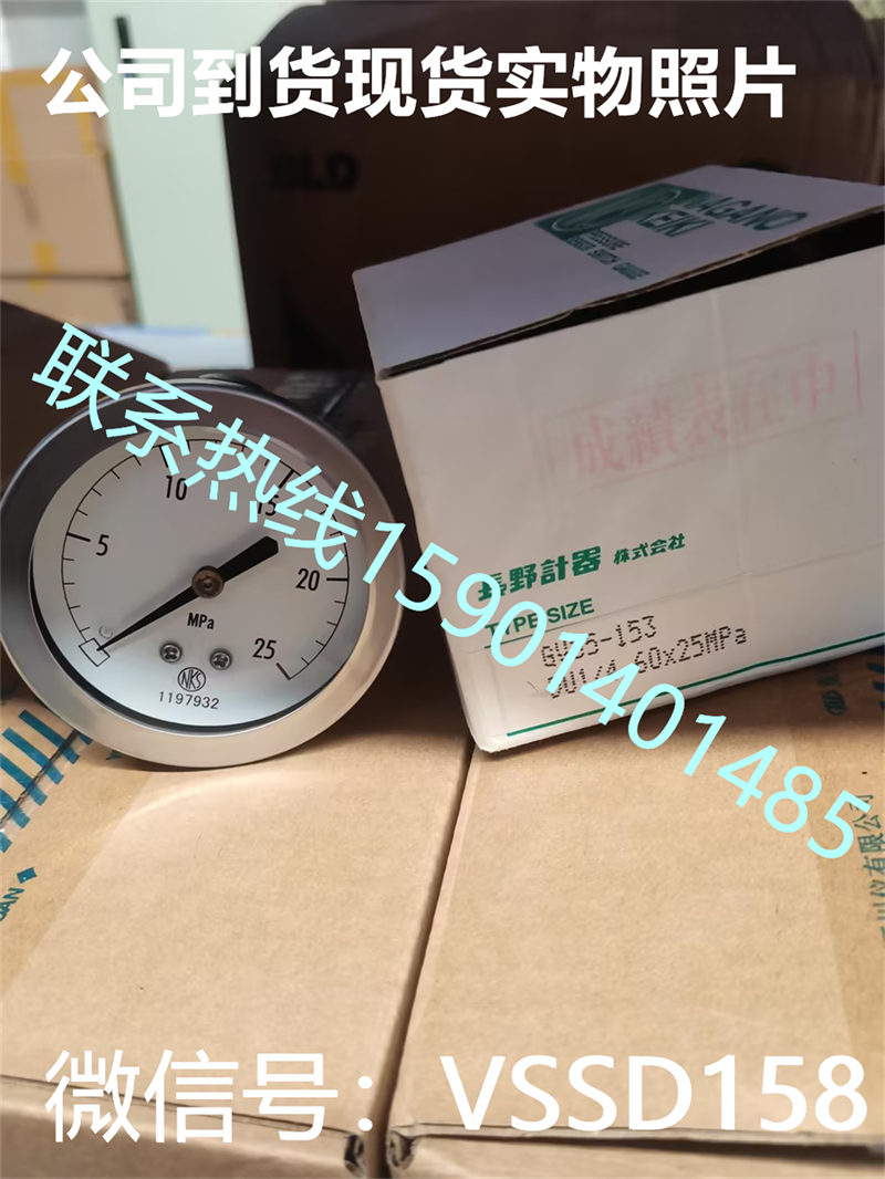 NKS压力表GV50-123-100 GV55-153   0-25mpa  GV55系列