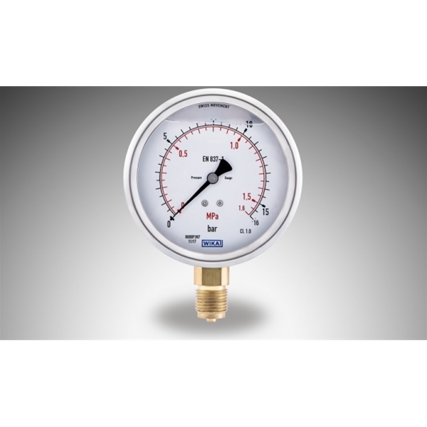 威卡WIKA 黄铜波登管压力表（耐震）213.53.100 径向 G1/2