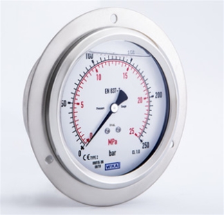 威卡WIKA全不锈钢波登管压力表(耐震)233.50.100轴向前带边1/2NPT