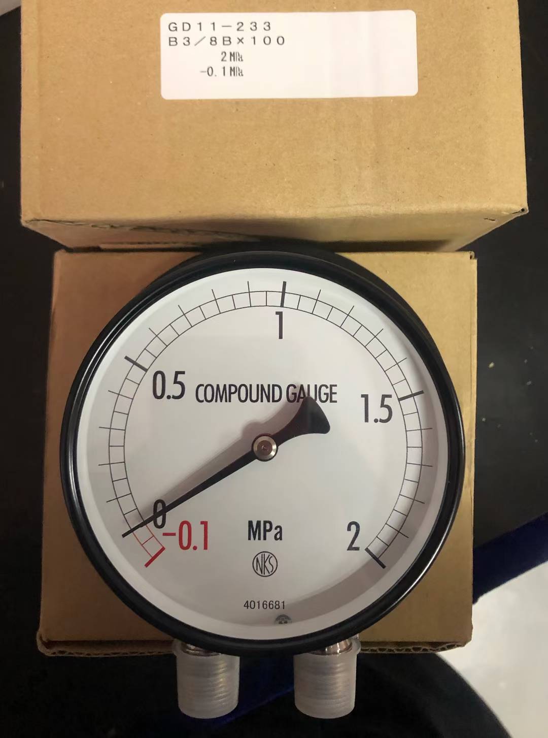 NKS双针压力计NAGANOKEIKI长野计器GD11-231233  GD11-233 -0.1-2MPA