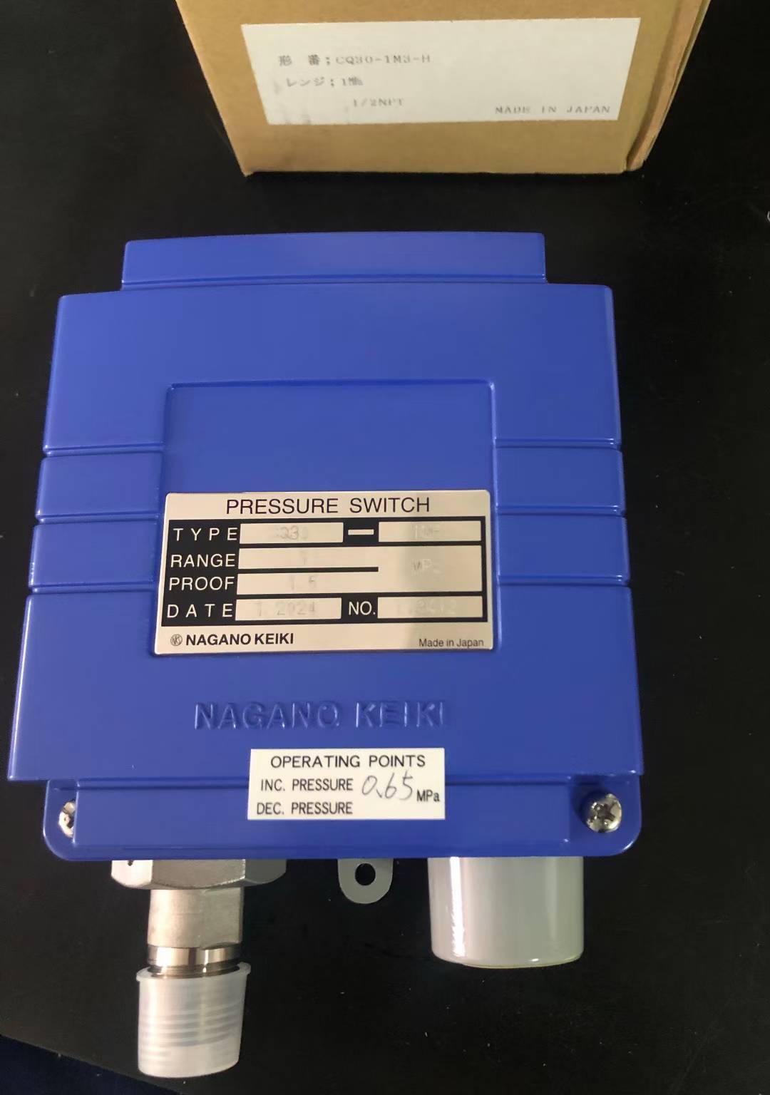 NAGANO压力开关CQ30-2M3 0-1.5MPA CQ30-1M3-2A0C00XXXXX1(0-1MPa) 设定点0.65MPa