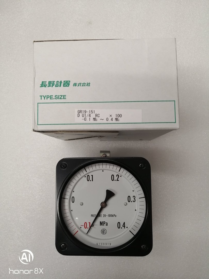 NKS长野船舶用接收器压力表GR19-151-100000XXXXX0(-0.1~0.4MPA   20-100KPA) (1)